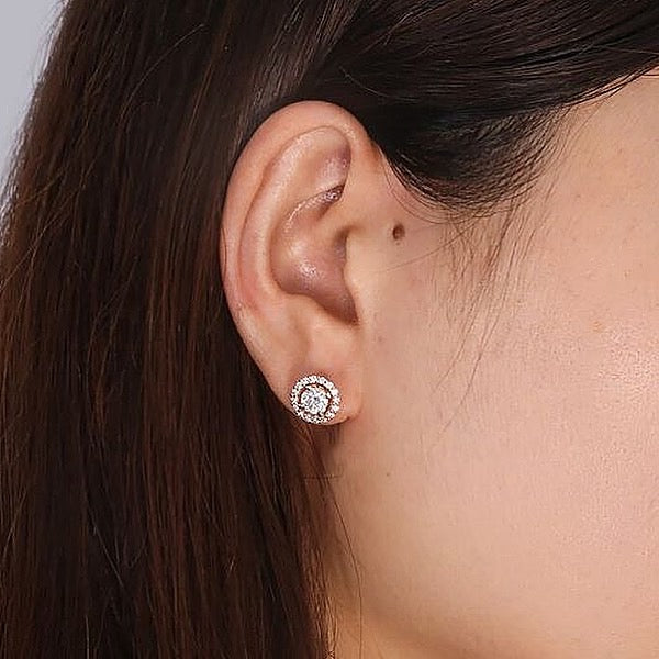 0.5 carat 5MM Round Brilliant Cut Vs Push Back Stud Earrings