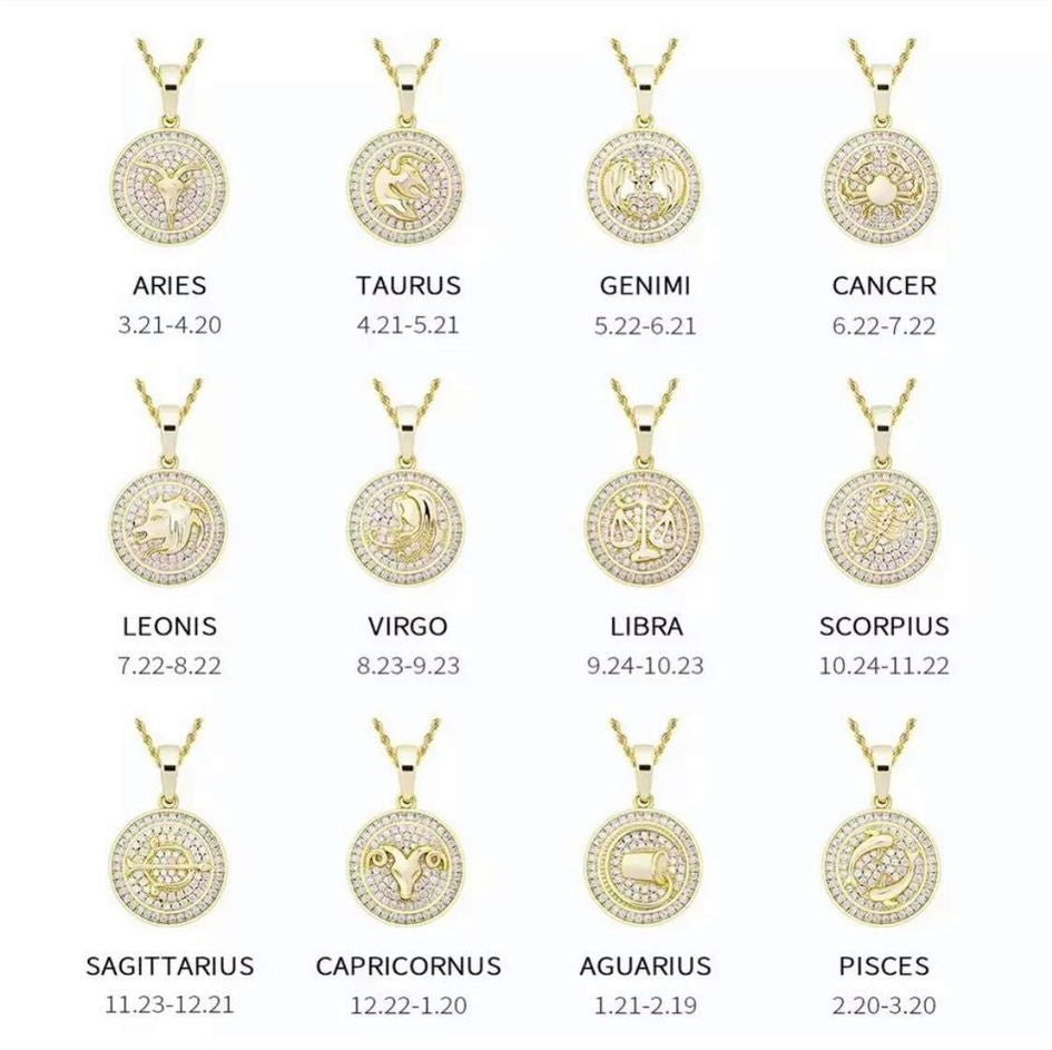 Iced Out Horoscope Pendants
