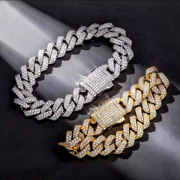 ZigZag Cuban Link "Box Clasp Clip In" Bracelet