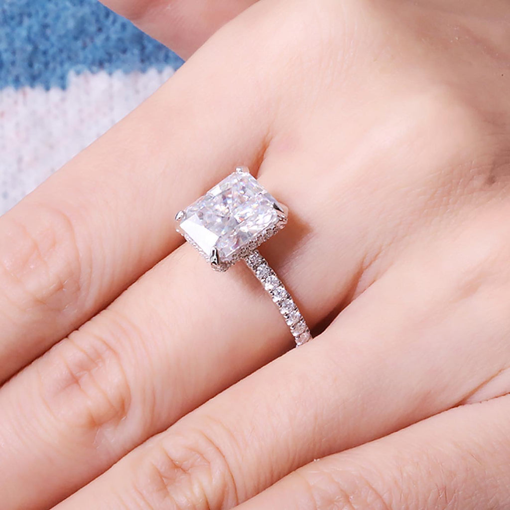 “Cherish” 4.0ct Carat 8X10mm Radiant Cut Wedding/Engagement Ring