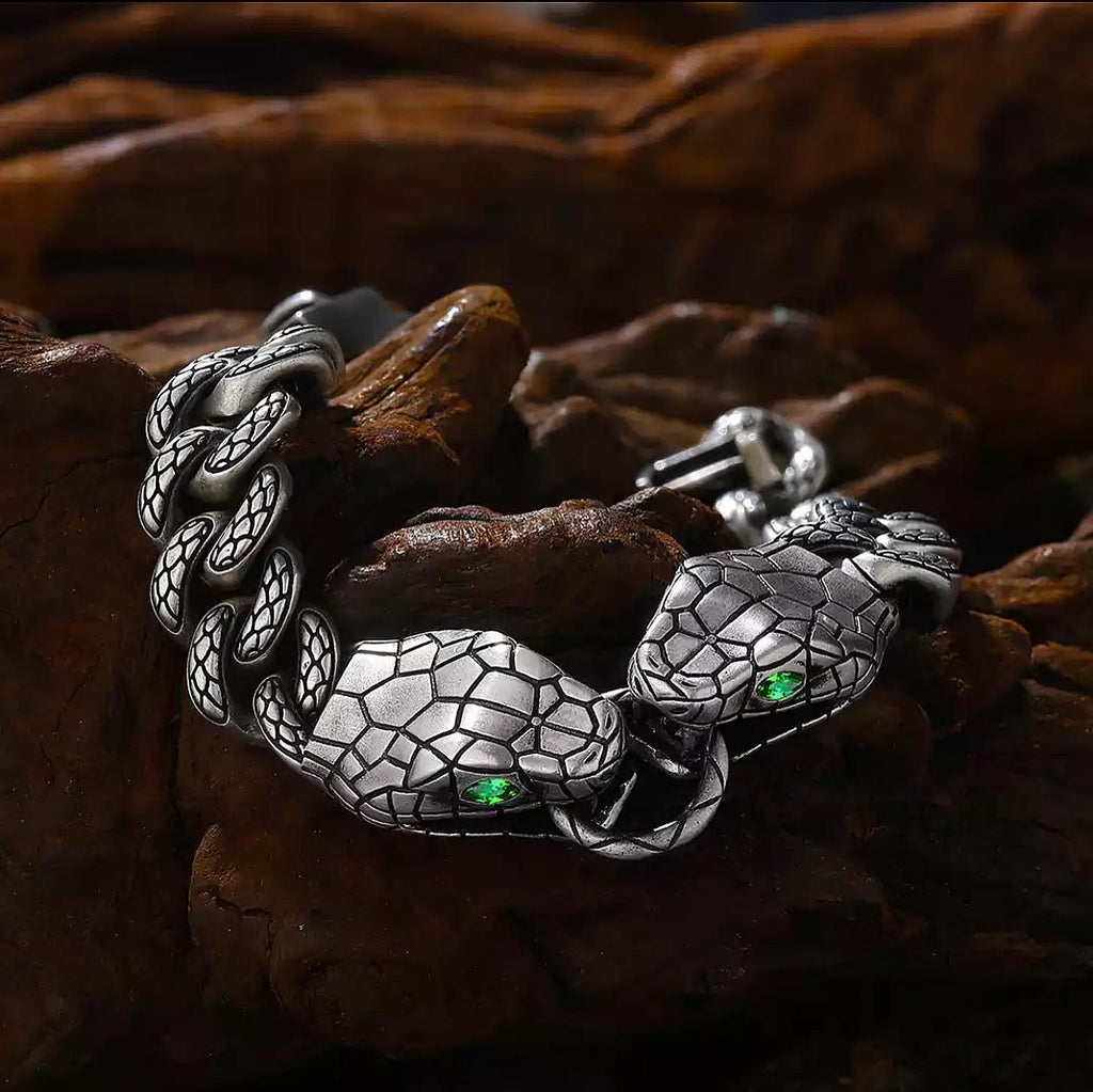 Emerald Snake Eye Bracelet