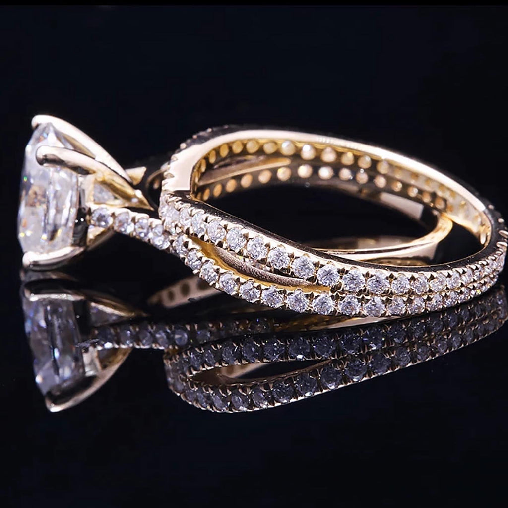 Oval Cut  “Aurora” Wedding/Engagement Ring Set