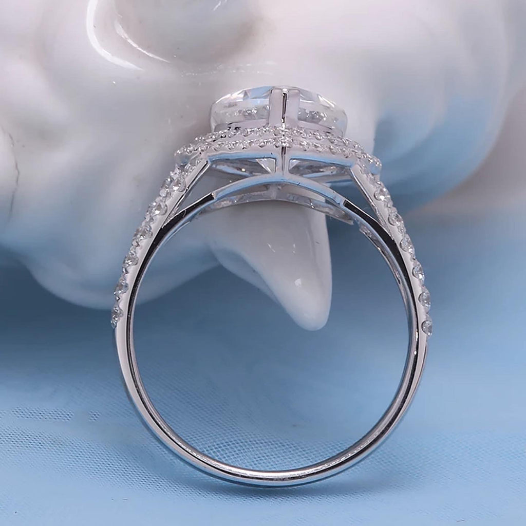 3.0carat 9x9mm VVS1 Heart Cut Halo Engagement/Wedding Ring