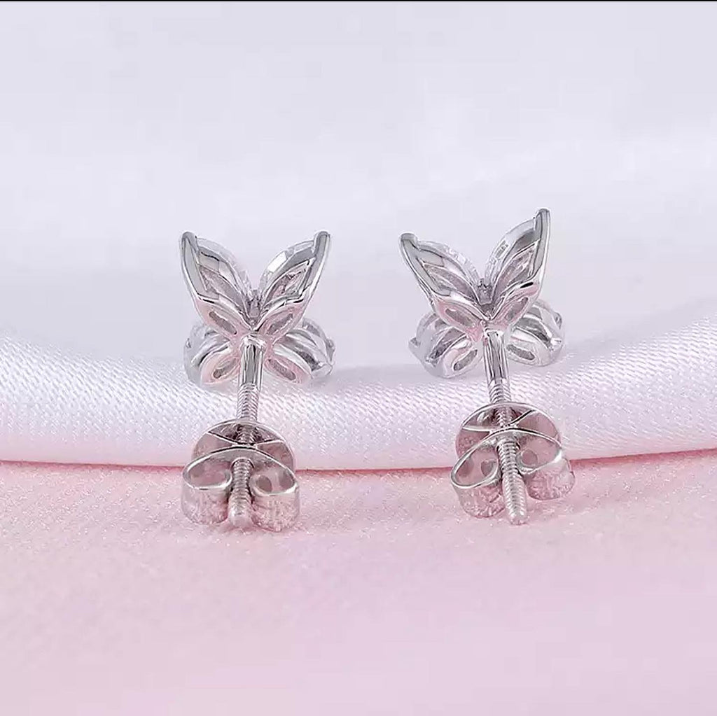Marquise Cut Four Leaf Flower Stud Earrings