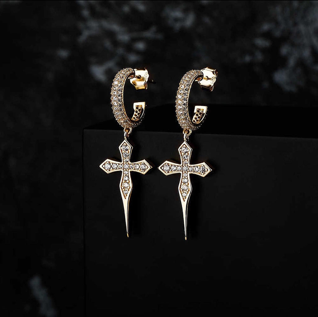 Dagger Cross Earrings