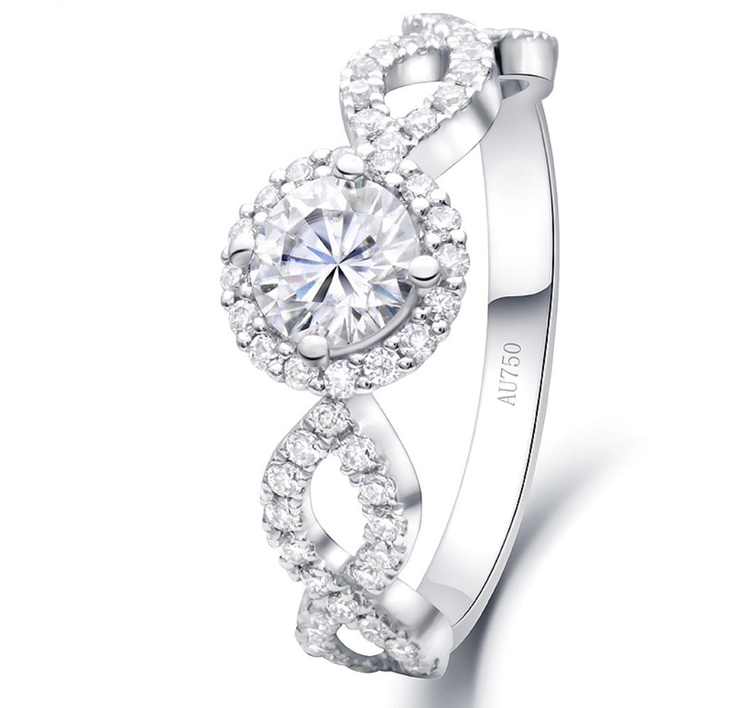1.0carat 6.5mm Classic Style Round Brilliant VVS Wedding/Engagement Ring